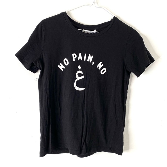 Pull&Bear Black White No Pain Tee - Picture 1 of 5